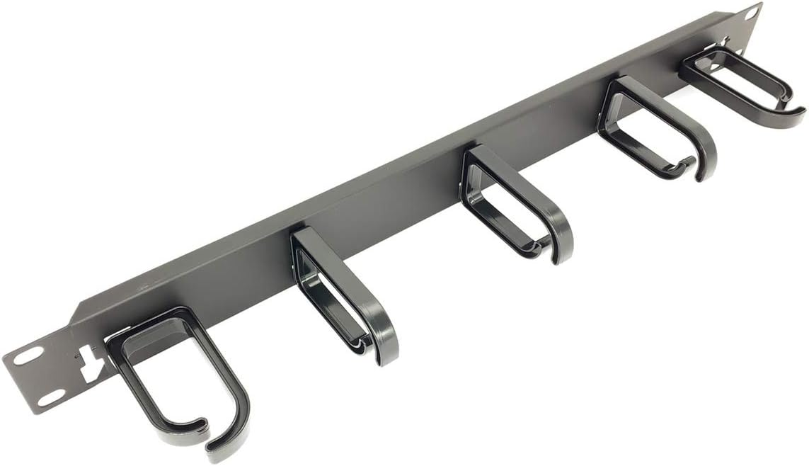 5 Pack 1U Cable Management Panel with D-Ring Hooks P397