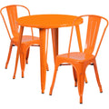 Round Metal Indoor-Outdoor Table Set with 2 Cafe Chairs C899827