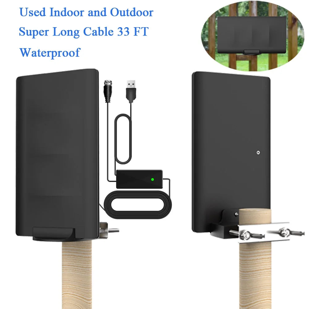 Digital TV Antenna with Built-in Amplifier, 33FT Coax Cable X583