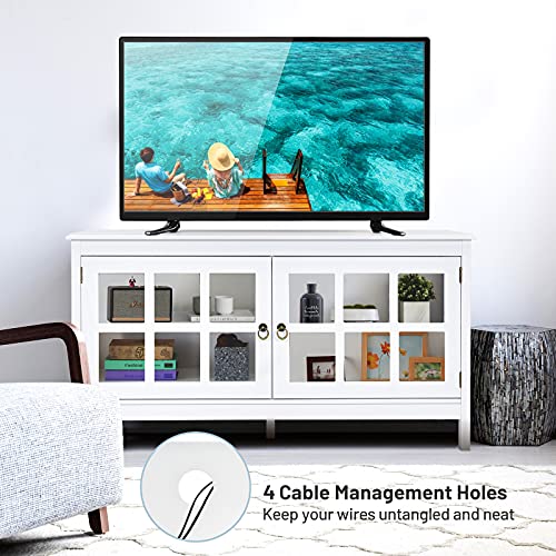 Black Wood TV Stand with 2 Doors Y3209