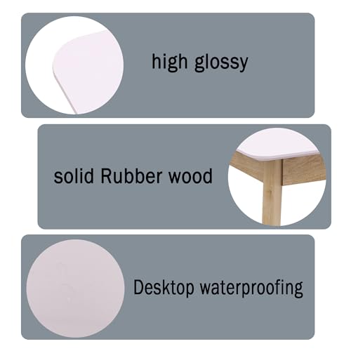Pink Vanity Desk with Solid Rubber Wood Legs L272324
