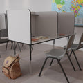 Oak Finish Double Study Carrel with Height Adjustable Legs H128576