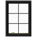 28 in. x 40 in. Bronze Clad Wood Left-Handed Casement Window with Colonial Grids D86542