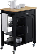 Black and Natural Kitchen Cart N24648