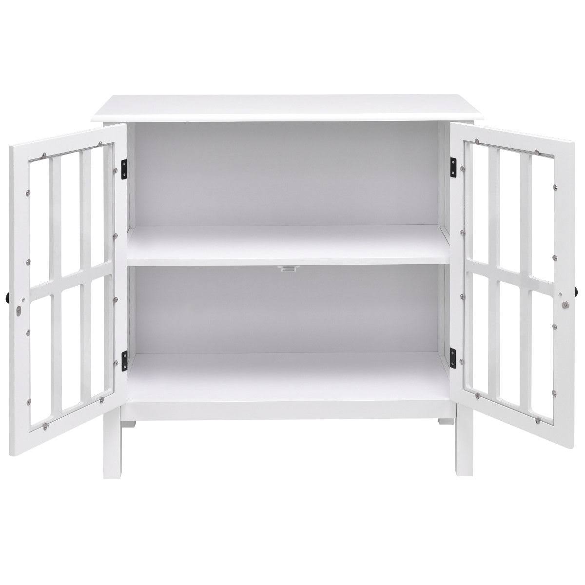 Glass Door Sideboard Console Storage Cabinet W532343