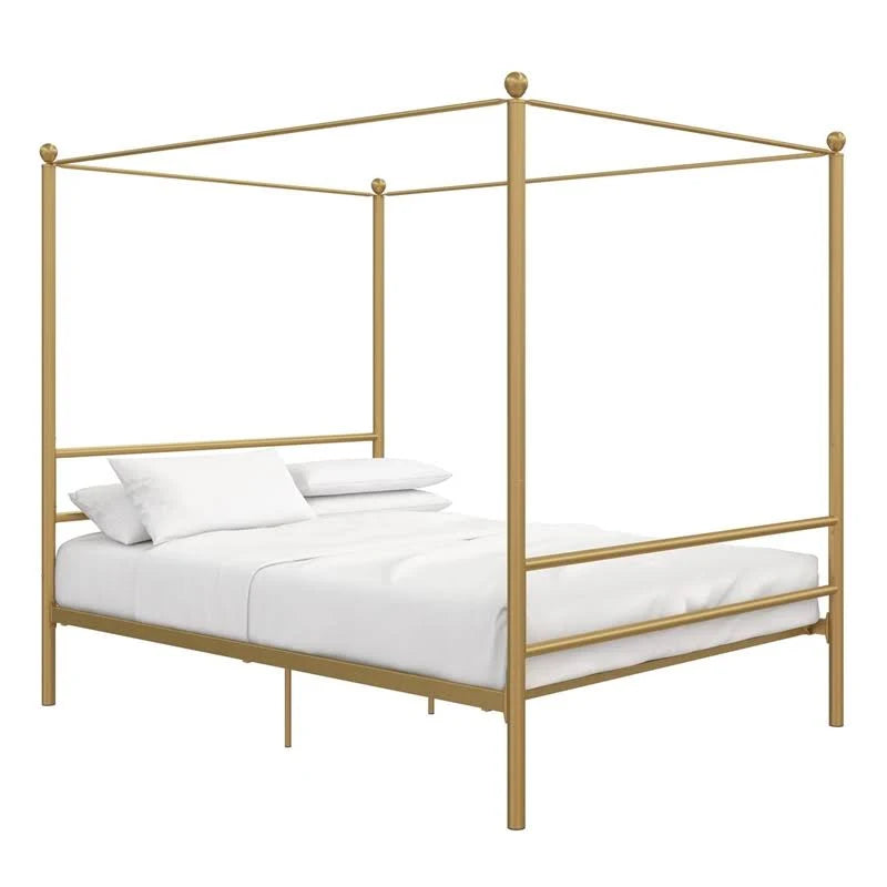 Full Gold Metal Canopy Bed L921