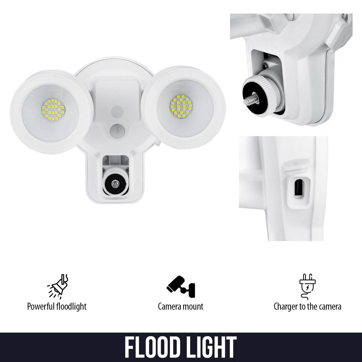 3-in-1 Floodlight, Charger and Mount (White) L656375