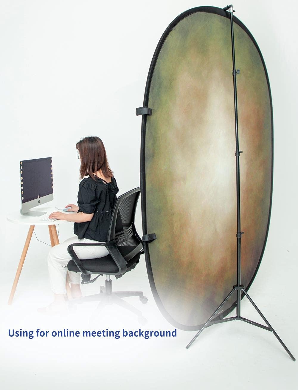 Collapsible Pop-up Photo Backdrop Grey Teal 5x6.5ft K72359