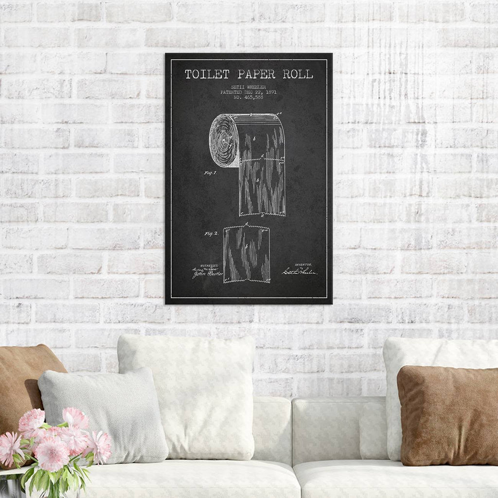 Charcoal Patent Blueprint Canvas Print U875