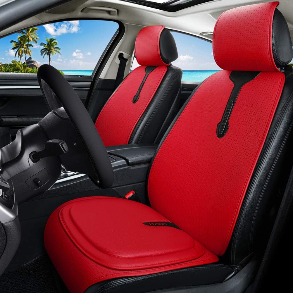 Blue Faux Leatherette Car Seat Covers 6pcs Front J156