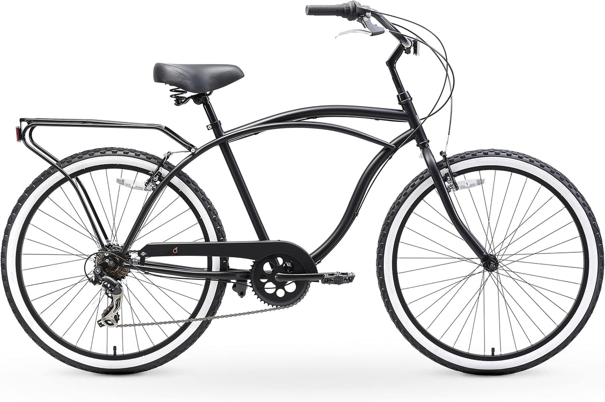 7-Speed 26 Inch Beach Cruiser Bikes with Rear Racks U20080