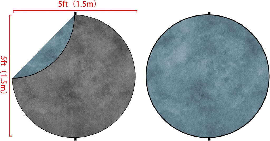 Collapsible Pop-up Photo Backdrop Grey Teal 5x6.5ft K72359