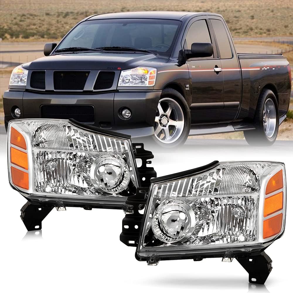 2004-2015 Nissan Titan Armada Headlights Replacement Driver + Passenger H98756