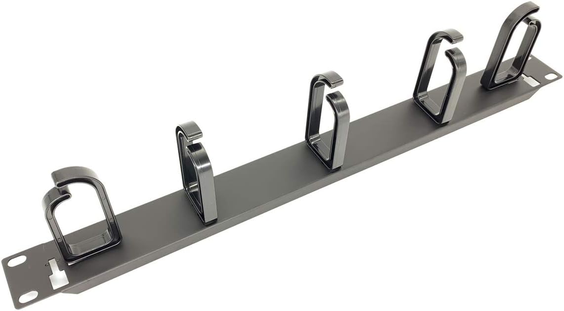 5 Pack 1U Cable Management Panel with D-Ring Hooks P397