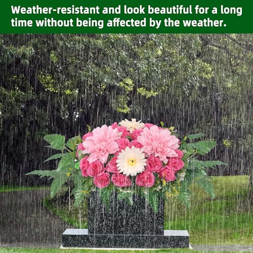 Light blue Artificial Cemetery Flower Saddle H236305