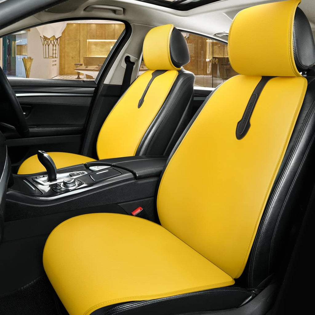 Blue Faux Leatherette Car Seat Covers 6pcs Front J156