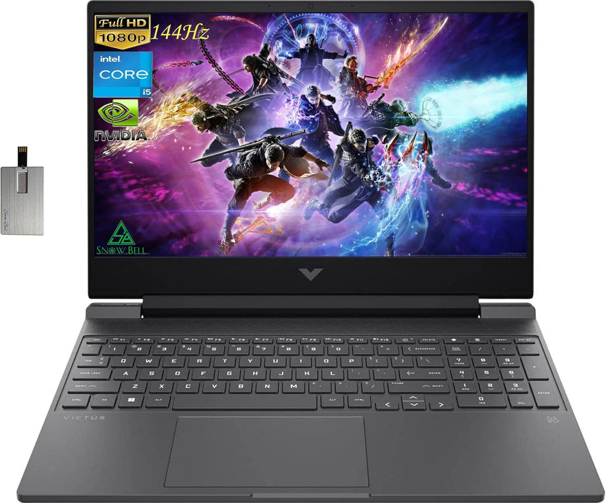 15.6" FHD 144Hz Gaming Laptop, Intel Core i5, 32GB RAM, 2TB PCIe SSD, NVIDIA GeForce GTX 1650 Graphics, Backlit Keyboard, Win 11 Pro, Mica Silver R64852