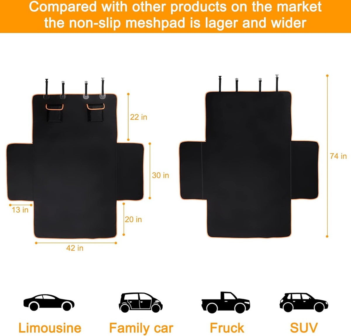 Waterproof Nonslip Pet Cargo Cover Liner Pack of 2 U524