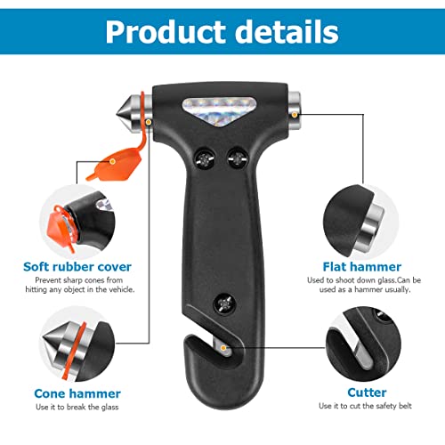 2 Pack Car Safety Hammer with Window Breaker and Seat Belt Cutter L1857