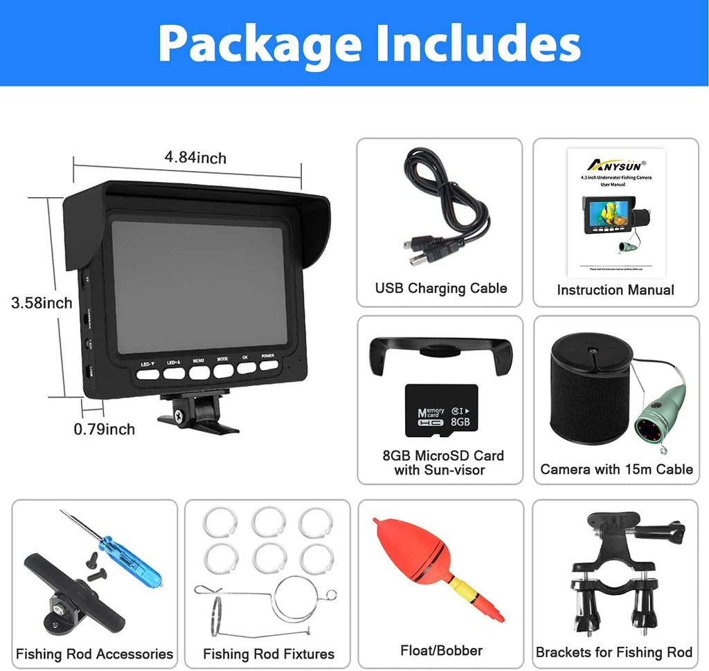 4.3 Inch IP68 Waterproof Underwater Ice Fishing Camera F31547