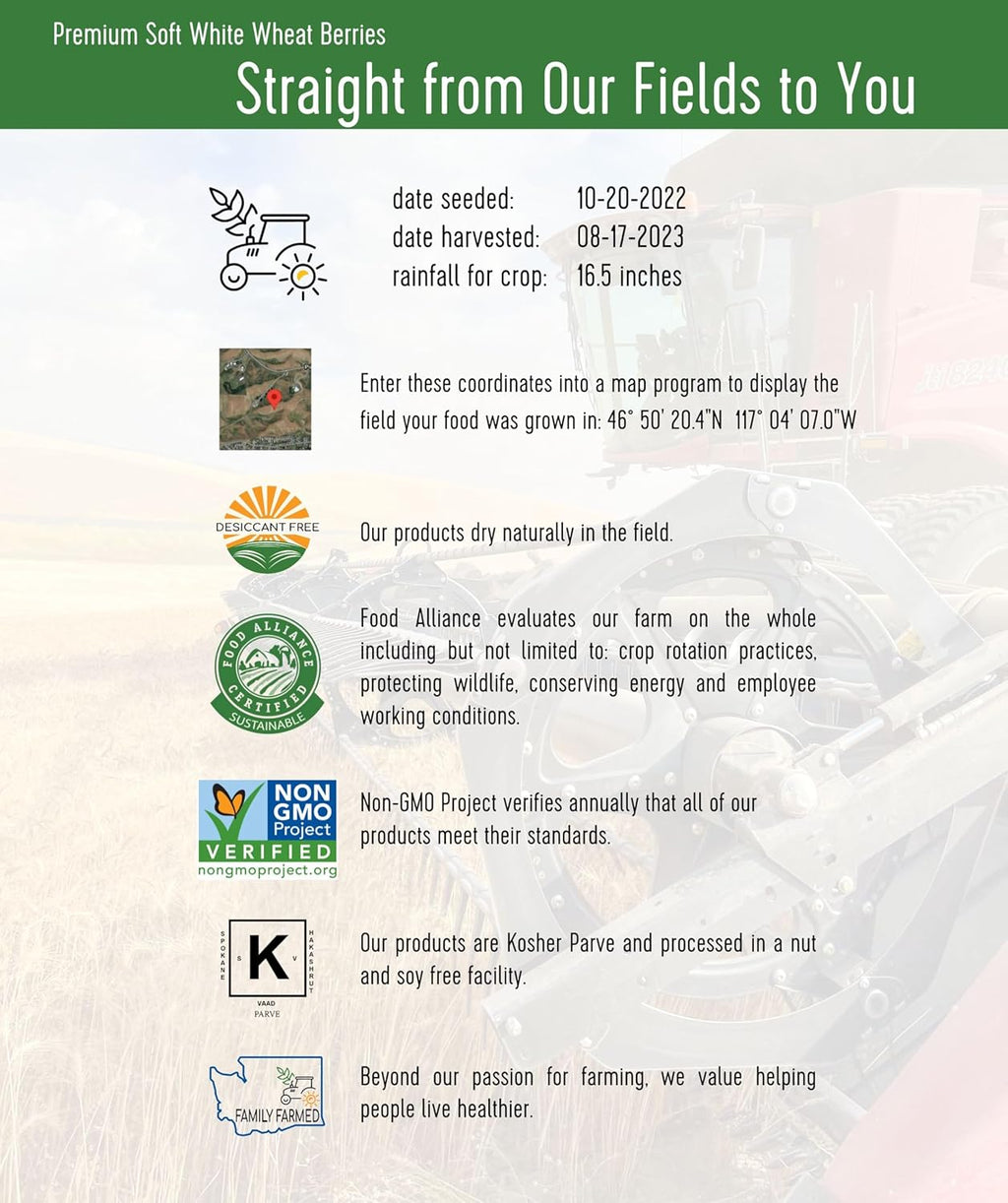 25 LBS Soft White Wheat Berries N4780