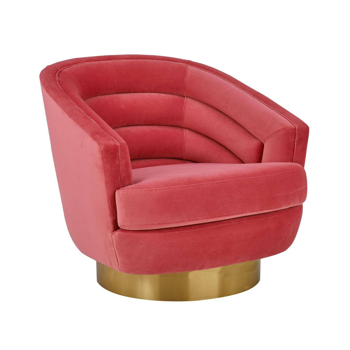 Hot Pink Velvet Swivel Chair E1840