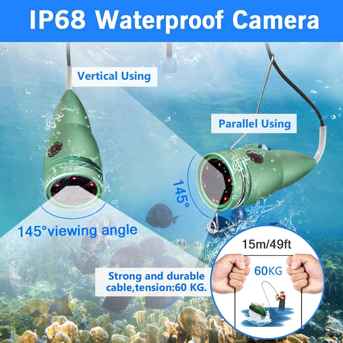 4.3 Inch IP68 Waterproof Underwater Ice Fishing Camera F31547