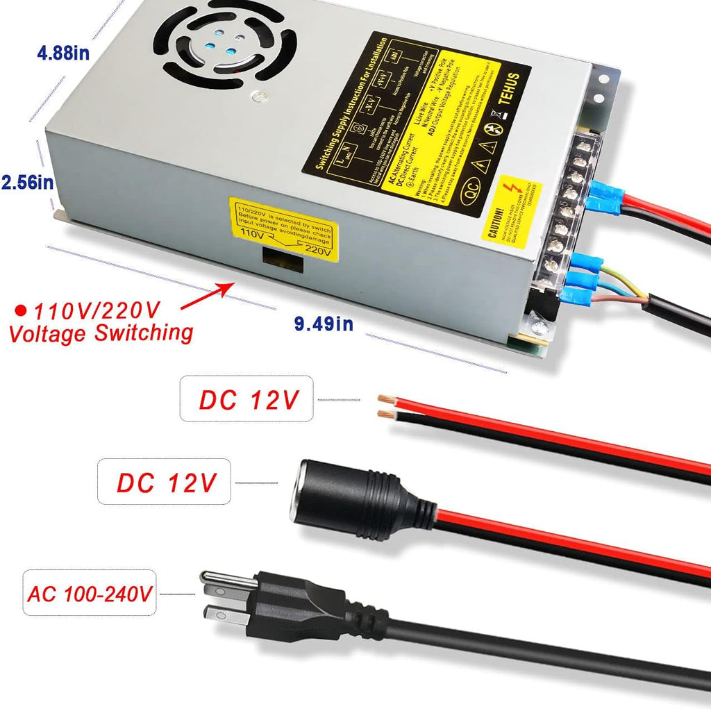 110V/220V to DC 12V 30A 360W Switching Power Supply W4561