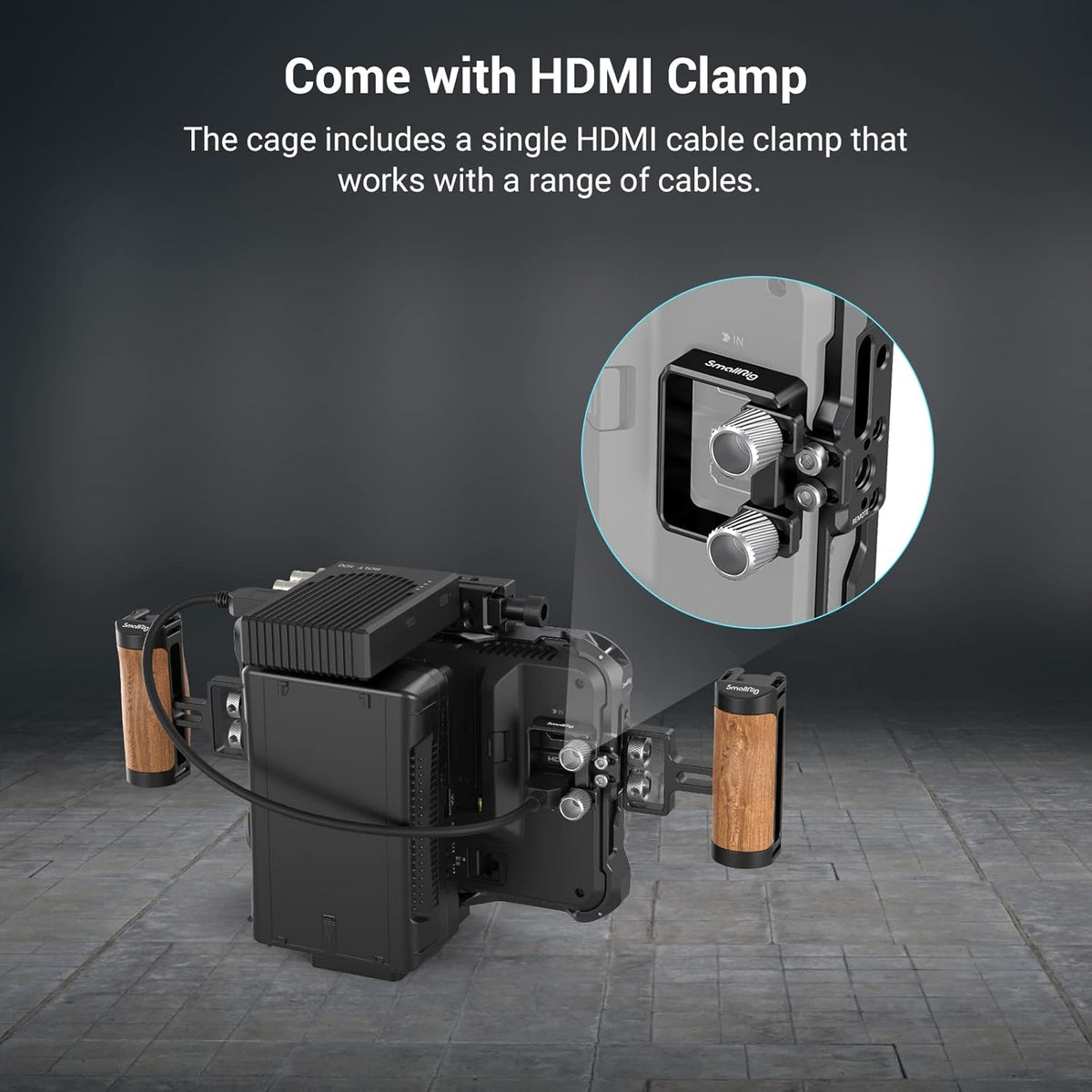 Monitor Cage with Cable Clamp, NATO Rail and Sun Hood F526288