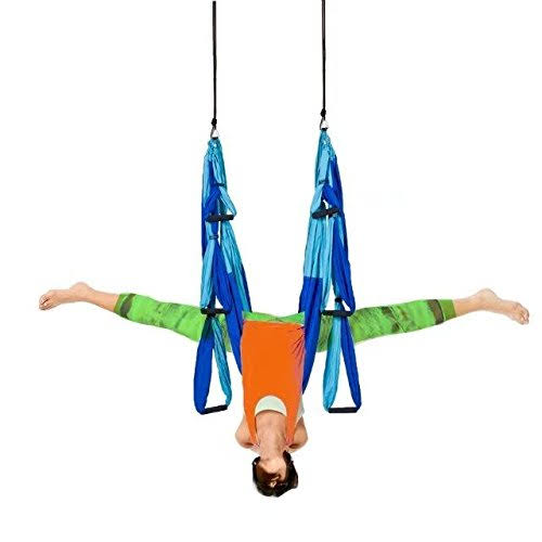 Aerial Yoga Hammock Swing with Six Handles and Steel Carabiners T977927