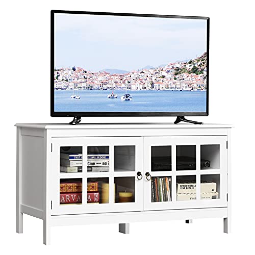 Black Wood TV Stand with 2 Doors Y3209