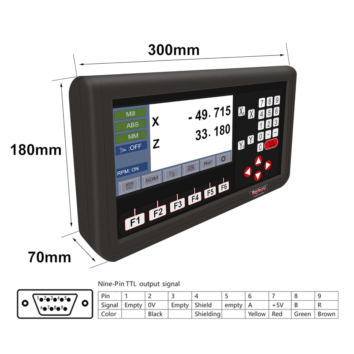 2 Axis LCD DRO Digital Readout Display V681