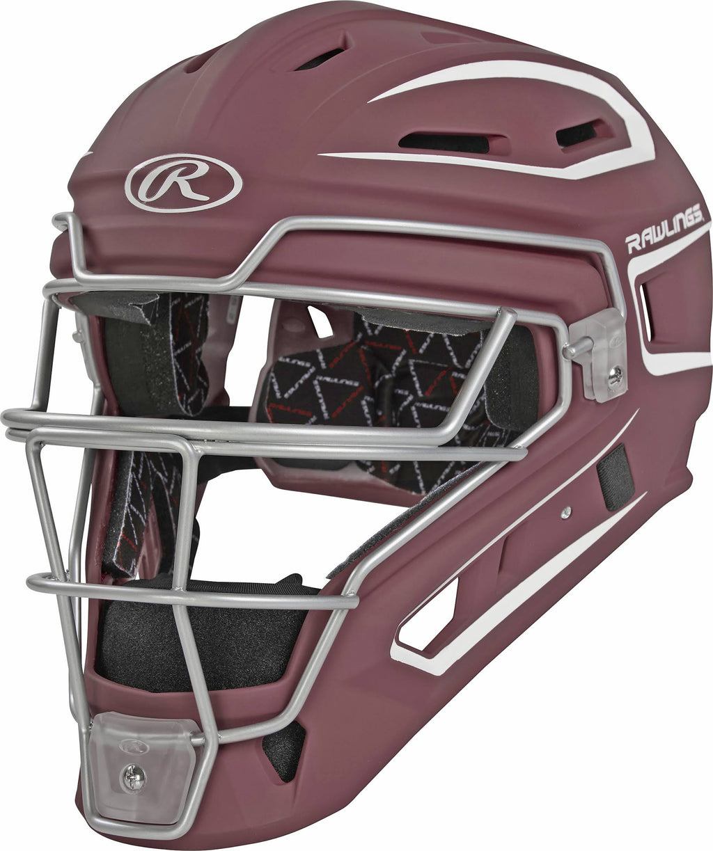 Maroon White Two-Tone Catcher's Helmet R80132