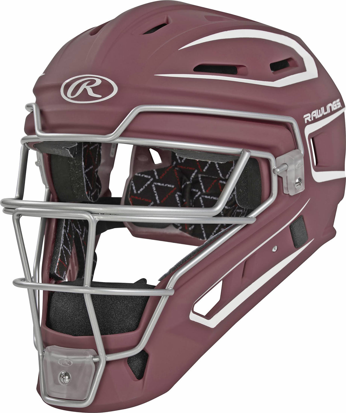 Maroon White Two-Tone Catcher's Helmet R80132