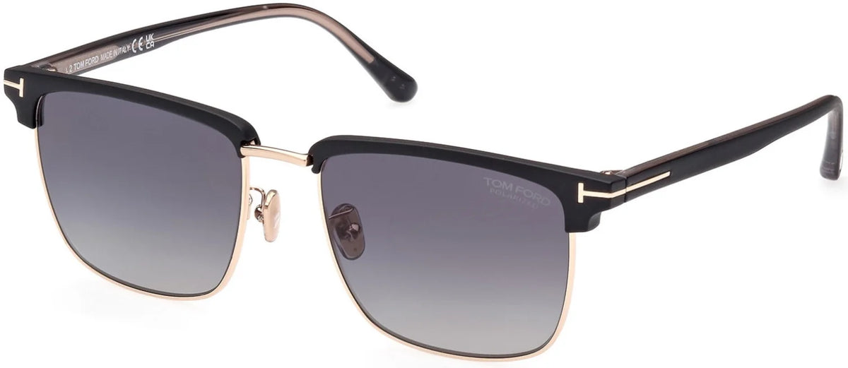 Polarized Smoke Gradient Square Men's Sunglasses W240