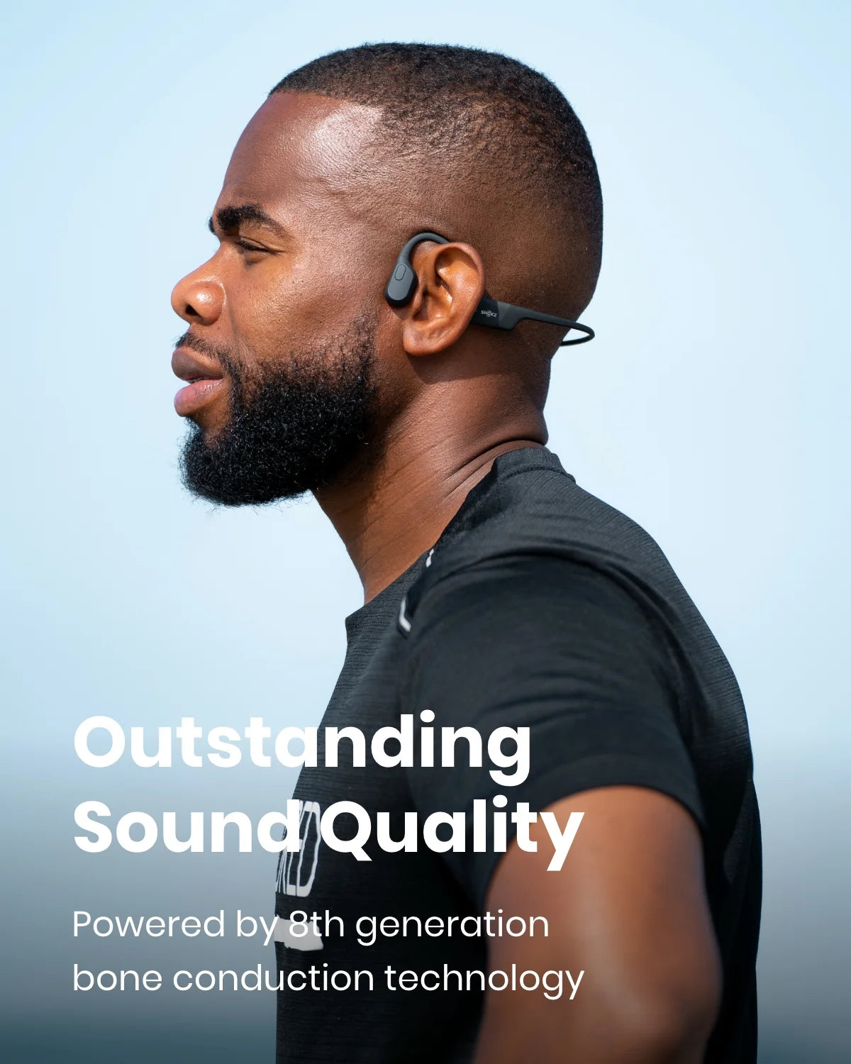 Black Bone Conduction Waterproof Bluetooth Headphones A1998