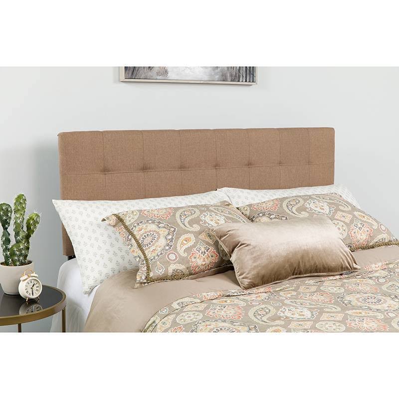Camel Brown Quilted Tufted Upholstered Headboard Q516790