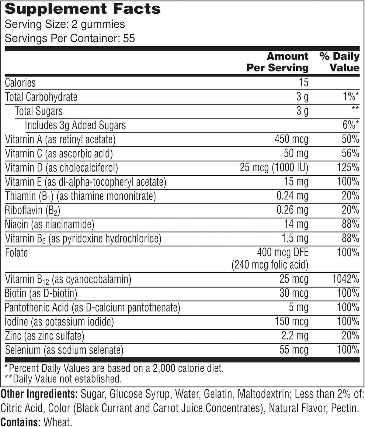 Women's 50+ Advanced Multivitamin Gummies, 110 Count M917