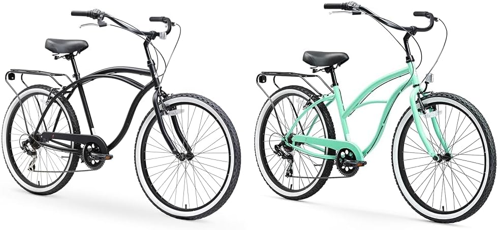 7-Speed 26 Inch Beach Cruiser Bikes with Rear Racks U20080