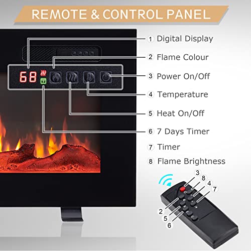 50" W 3 in 1 Electric Fireplace, Freestanding, Wall Mounted, Recessed, Remote Control F4861