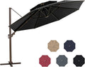 11.5ft Double Top Round Cantilever Umbrella with Cross Base U562180