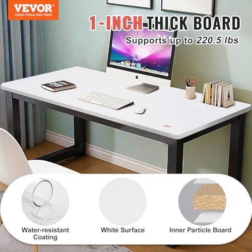 White 55" x 28" x 1" Solid Particle Board Desk Top Z2759