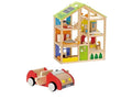 6 Room Wooden Dollhouse Bundle with Wooden Family Play Toy Car B68525