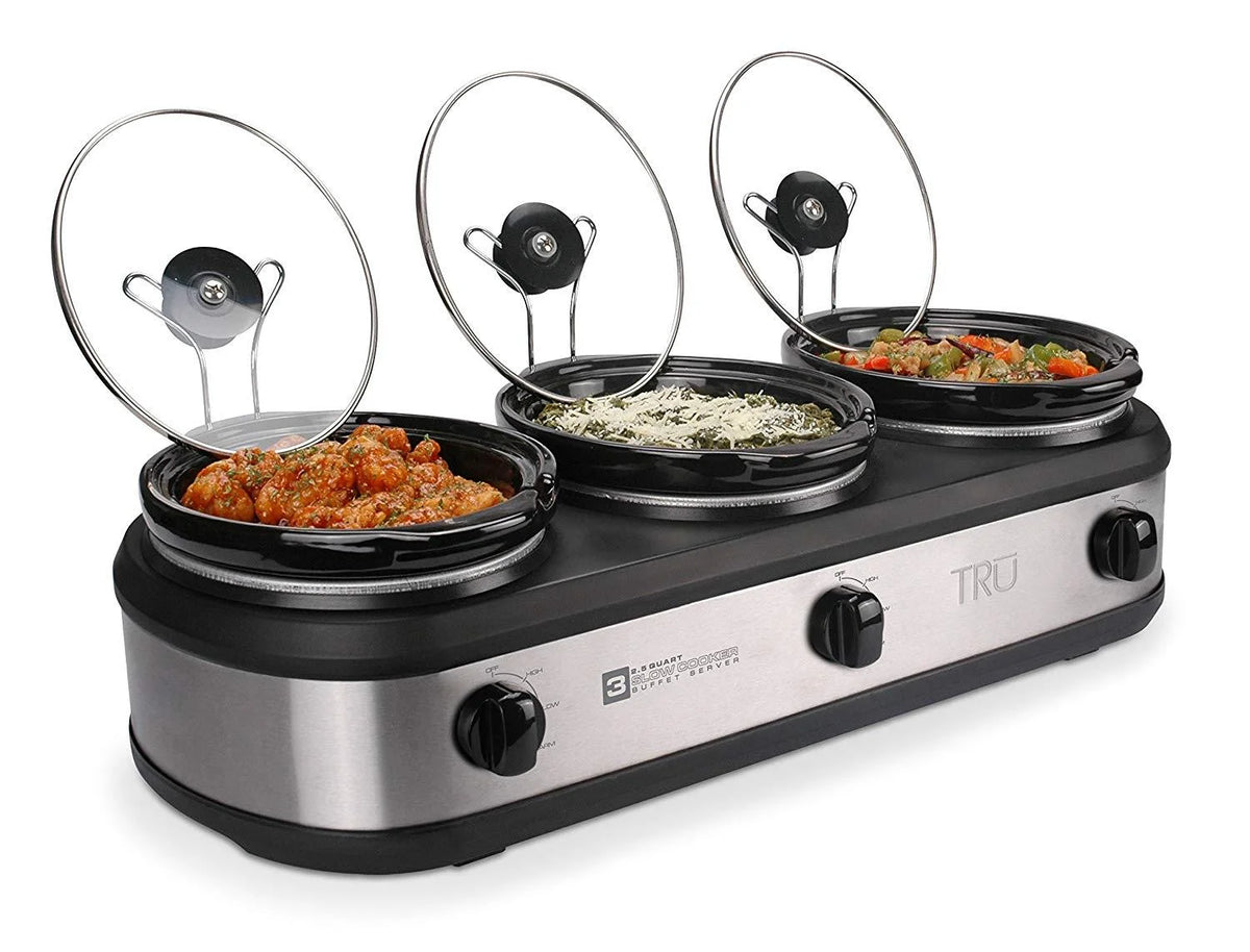3-Crock Pot Buffet Slow Cooker Set U470