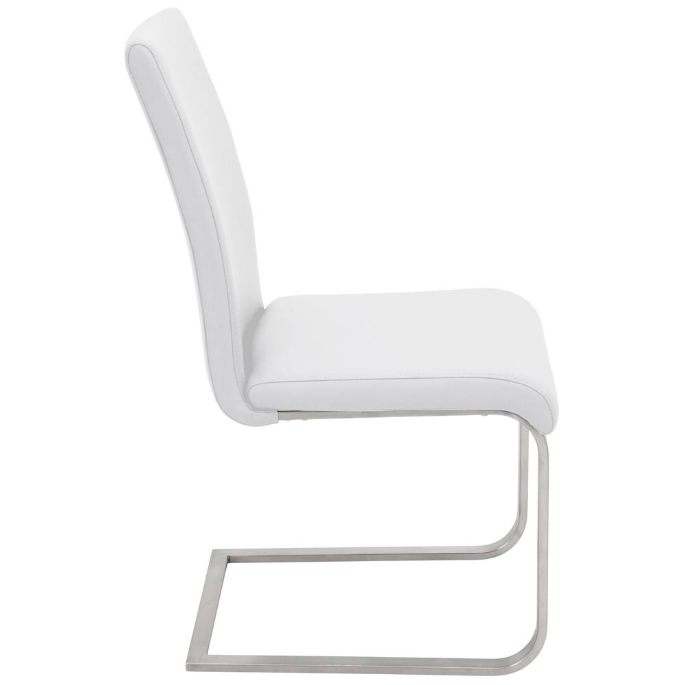 White Leather Dining Chair Set of 2 O4182