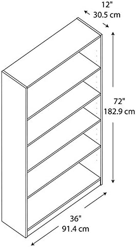 5 Shelf Bookcase in Pure White J658479