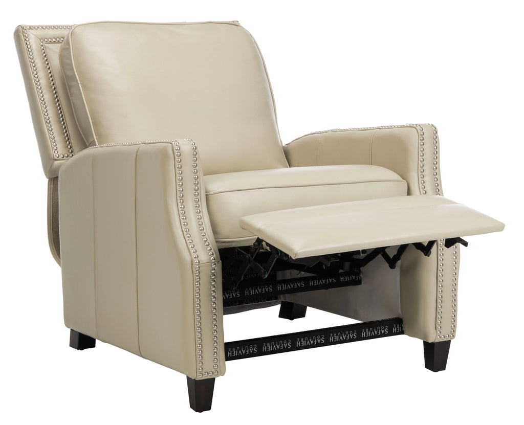 Cream Leather Recliner J2201