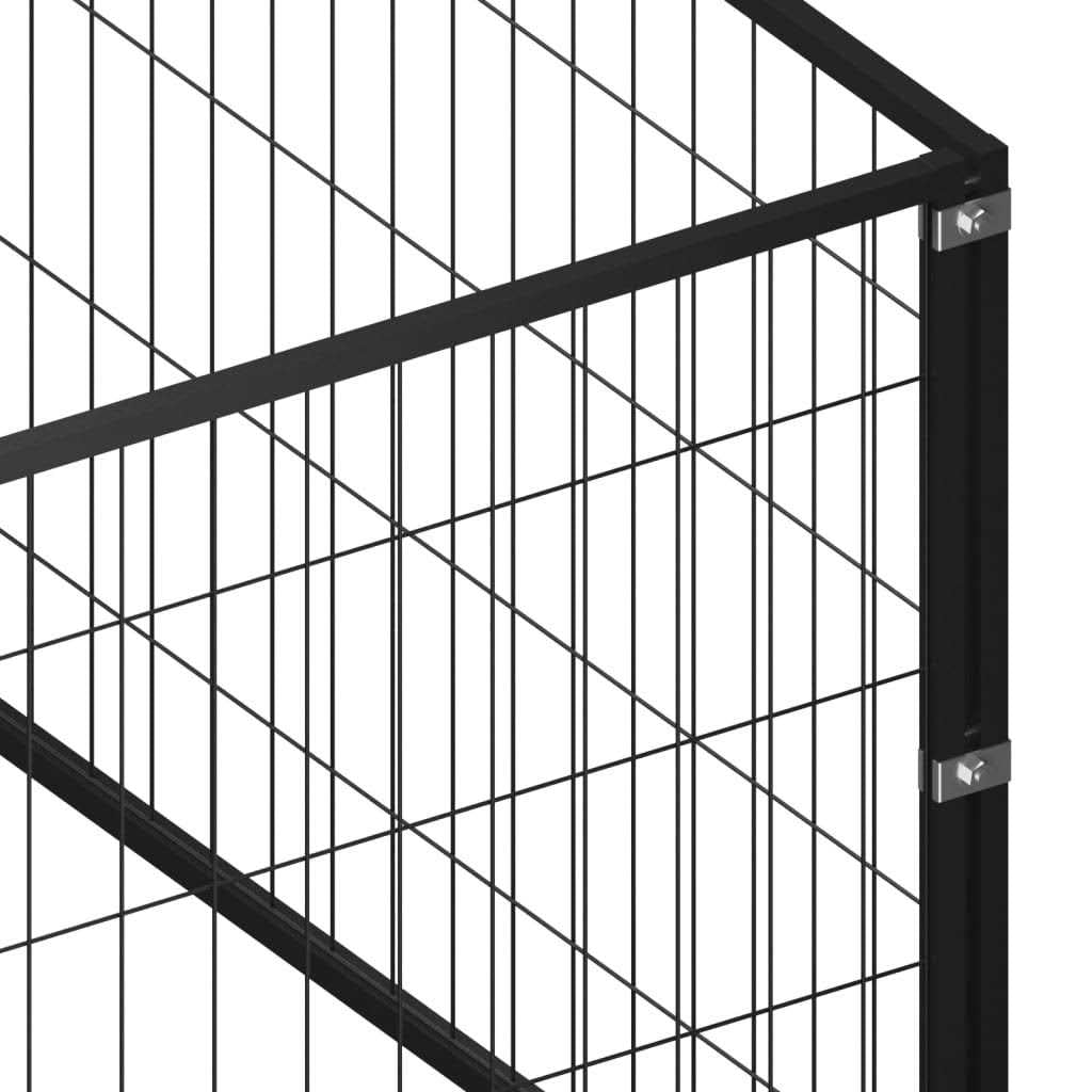 Dog Kennel Silver Steel Q6439