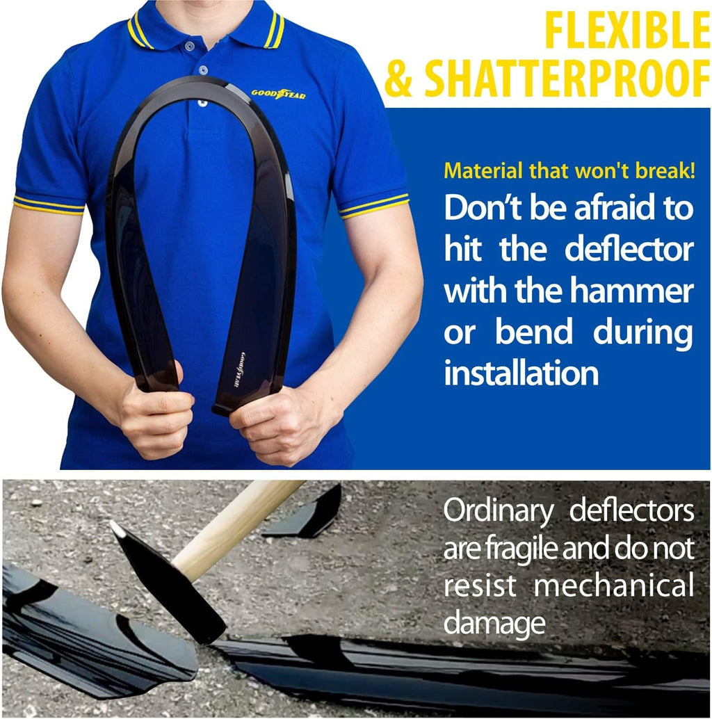 Shatterproof in-Channel Window Deflectors for Trucks, 4 pcs B541