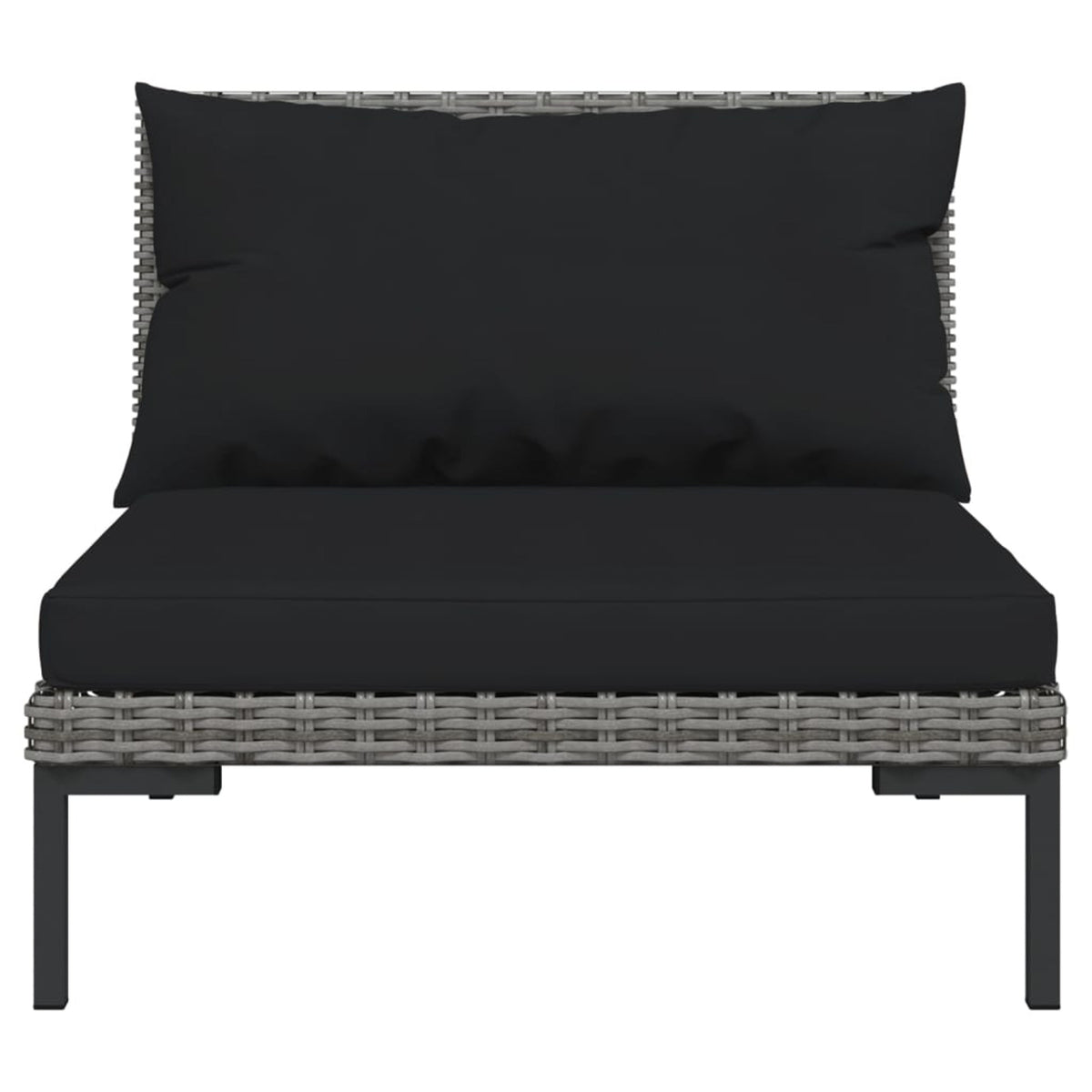 10 Piece Patio Set with Cushions Poly Rattan Dark Gray O3170